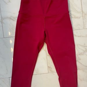 Red lululemon mid rise crop leggings, size 10